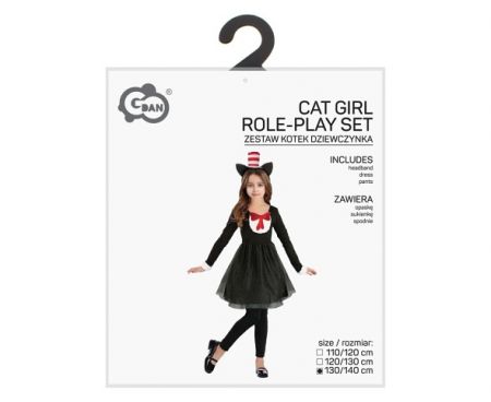 Kostým Černá kočička 130/140 cm