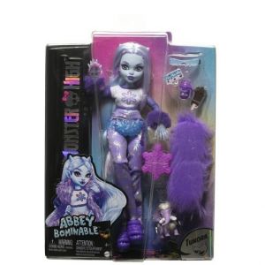 Panenka Monster High monsterka Abbey s mazlíčkem