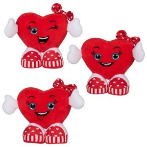 Plyšové Valentýnské srdce s ručkami a teniskami 15 cm