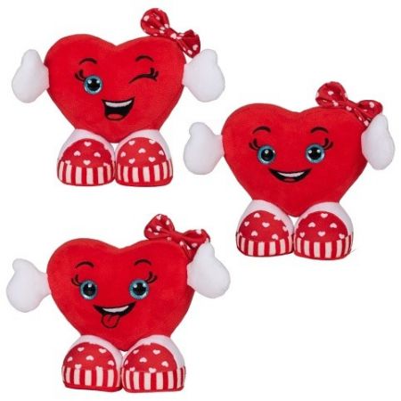 Plyšové Valentýnské srdce s ručkami a teniskami 15 cm