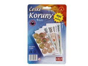 Dětské peníze - České koruny s mincemi
