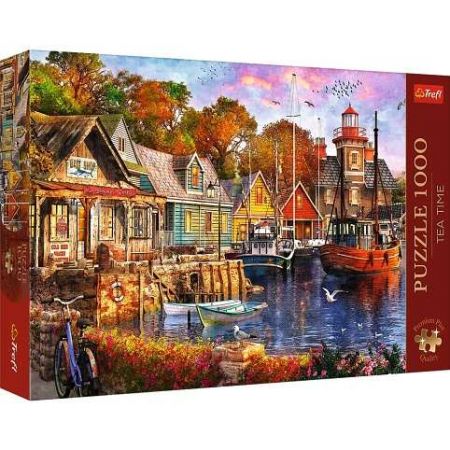 Puzzle Premium 1000 dílků - Tea Time: Přímořský přístav