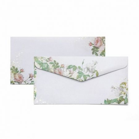 Ozdobné obálky - DL, 120 g/m2, motiv květin, 10 ks