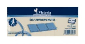 Samolepicí bloček, žlutá, 50x40 mm, 100 lístků, VICTORIA