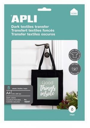 Nažehlovací fólie, pro inkoustové tiskárny, na tmavá a barevná trička, APLI