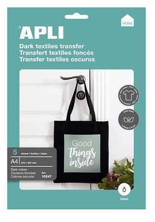 Nažehlovací fólie, pro inkoustové tiskárny, na tmavá a barevná trička, APLI