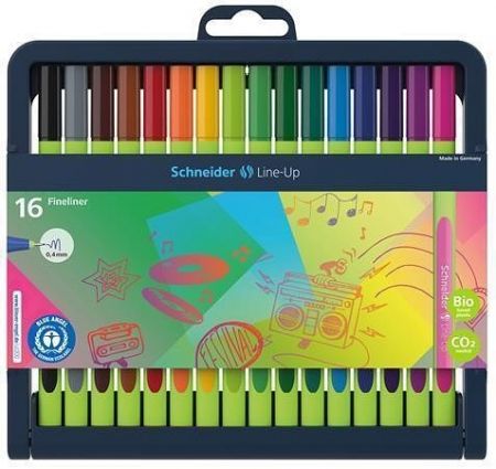 Finelinery "Line-Up", sada 16 ks různých barev, 0,4 mm, SCHNEIDER