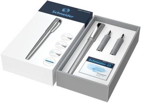 Plnicí pero, dárková sada "Callissima", antracitově šedá, 1,1 mm, dárek: 1,5 a 1,8 mm hrot