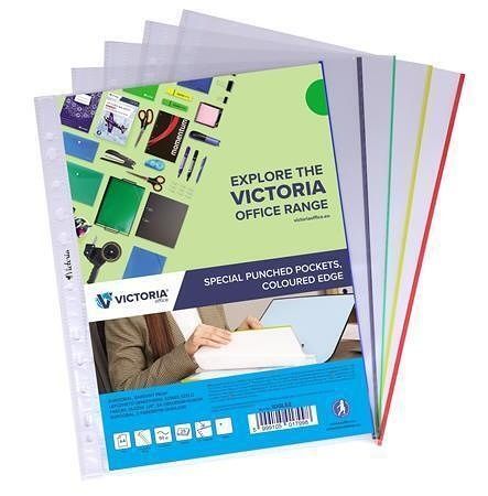 Euroobal, lesklý, barevný pruh – mix, A4, 50 micronů, VICTORIA, 25 kusů