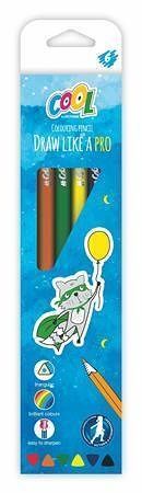 Barevné pastelky , 6 barev, trojhranné, COOL BY VICTORIA