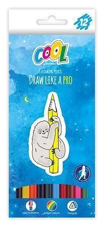 Barevné pastelky , 12 barev, trojhranné, COOL BY VICTORIA