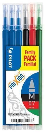 Náplň do rolleru "Frixion Ball/Clicker", 4 barvy, vymazatelné, 0,35 mm, 6 ks, PILOT