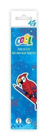 Oboustranná tužka, červená-modrá, trojúhelníkový tvar COOL BY VICTORIA