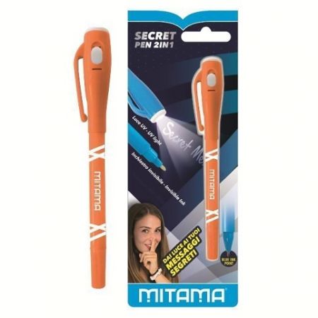 Kuličkové magické pero s UV svítidlem, červená, 2v1, MITAMA 61921B