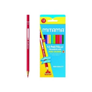 Barevné pastelky 12 barev, trojhranné, MITAMA 61991
