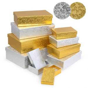 ARGUS Dárková krabice 12,6 x 8,6 x 3,6cm zlatá / stříbrná 25005205