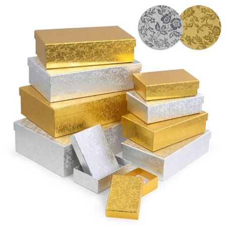 ARGUS Dárková krabice 14,6 x 9,6 x 4,2cm zlatá / stříbrná  25005205