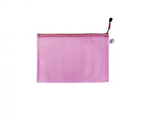 Obálka se zipem síťovaná A5 růžová 