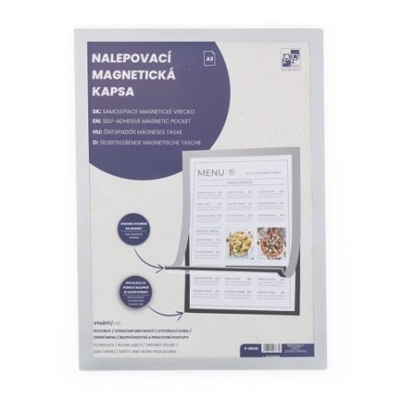 Nalepovací magnetická kapsa A3 stříbrná