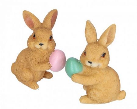 Dekorativní velikonoční polyresinové figurky 6cm/4cm  zajíček