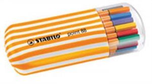 Liner "Point 88 Twister Zebrui", 20 barev, 0,4mm, v oválném plastovém obalu, STABILO
