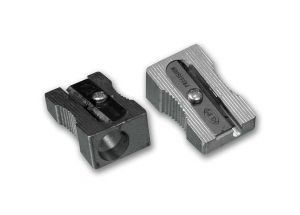 Ořezávátko na jednu tužku, se zásobníkem na odpad, kovové, ICO "Kum"