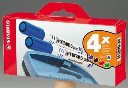 Popisovač na bílou tabuli "Plan", mix barev, včetně mazací houby, 2,5-3,5mm, kuželový hrot