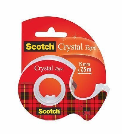 Lepicí páska s odvíječem, 19mm x 7,5m, 3M/SCOTCH "Crystal"