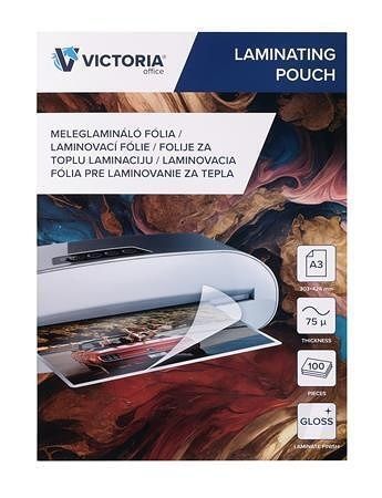 Laminovací fólie, lesklé, 75 micron, A3, VICTORIA