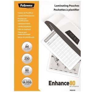 Laminovací fólie, lesklá, 80 micron, A4, FELLOWES