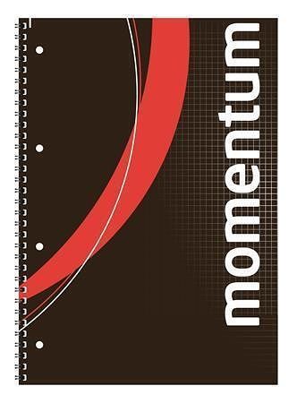 Blok na psaní "Momentum", čtverečkovaný, drátěná kroužková vazba, A4, 90 listů, VICTORIA
