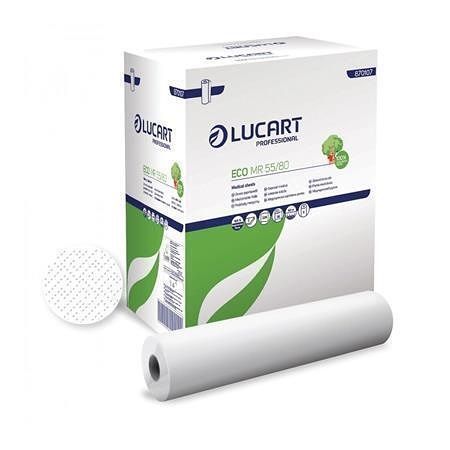 Papír na vyšetřovací stůl "Eco MR 55/80", bílá, 2-vrstvý, 55 cm x 80 m, 6 rolí, LUCART 870