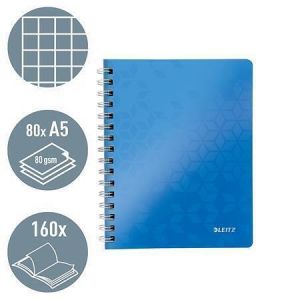 Blok na psaní "Wow", metalická modrá, A5, čtverečkovaný, LEITZ