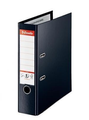 Pákový pořadač "Standard Plus", ochranné spodní kování, Vivida černá, 80 mm, A4, PP, ESSEL