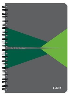 Blok "Office", šedo-zelená, A5, linkovaný, 90 listů, plastový povrch, LEITZ