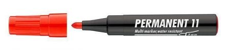 Permanentní popisovač "Permanent 11", červená, 1-3mm, kuželový hrot, ICO