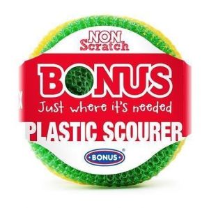 Plastová drátěnka, mix barev, 3 ks, BONUS B095