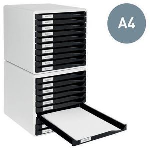 Zásuvkový box, modrá, plast, 10 zásuvek, LEITZ