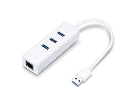 USB HUB a ethernetový síťový adaptér "UE330", 3 porty, USB 3.0, TP-LINK