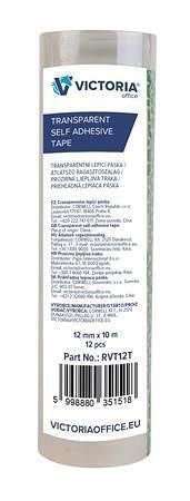 Lepicí páska, transparentní, 12mm x 10m, věž, VICTORIA