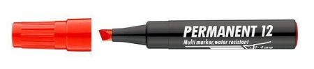 Permanentní popisovač "Permanent 12", červená, 1-4mm, klínový hrot, ICO