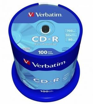 CD-R 700MB, 80min., 52x, DL Extra Protection, Verbatim, 100-cake