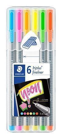 Linery "Triplus 334 Neon", sada 6 barev, 0,3 mm, STAEDTLER