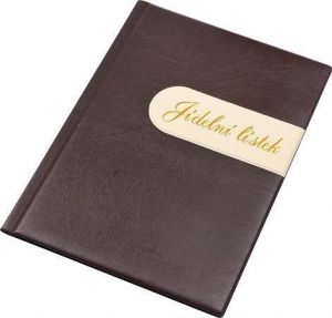 Desky na jídelní lístek "Modern" - CZ, hnědá-béžová, koženka, A4, PANTA PLAST