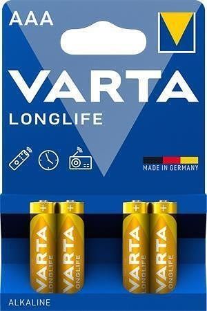 Baterie, AAA (mikrotužková), 4 ks v balení, VARTA "Longlife Extra"