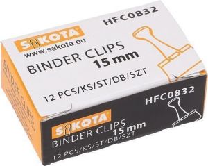 Klip na dokumenty, 15 mm, černý