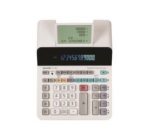 Kalkulačka "EL-1901", bílá, stolní s pomocným displejem, 12 číslic, SHARP EL1901