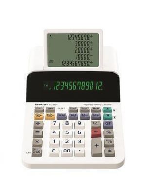 Kalkulačka "EL-1501", bílá, stolní s pomocným displejem, 12 číslic, SHARP EL1501