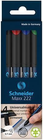 Permanentní popisovač "Maxx 222 F", 4 barvy, 0,7mm, OHP, SCHNEIDER