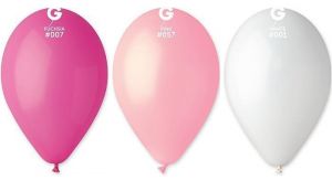 Balónek, fuchsiová/růžová/bílá, 26 cm, 10 ks/balení, 10200009-PINK